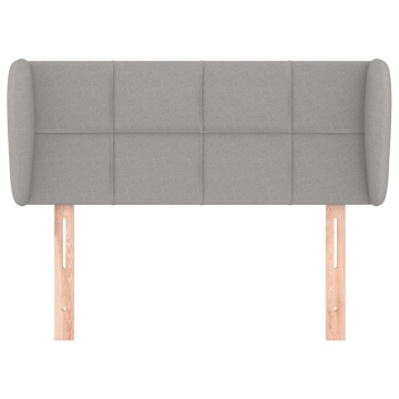 Tăblie de pat cu aripioare gri deschis 103x23x78/88 cm textil - Img 3