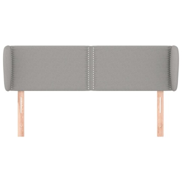 Tăblie de pat cu aripioare gri deschis 147x23x78/88 cm textil - Img 3