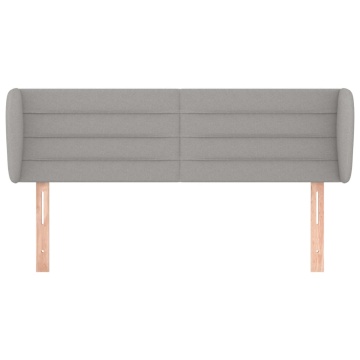 Tăblie de pat cu aripioare gri deschis 147x23x78/88 cm textil - Img 3