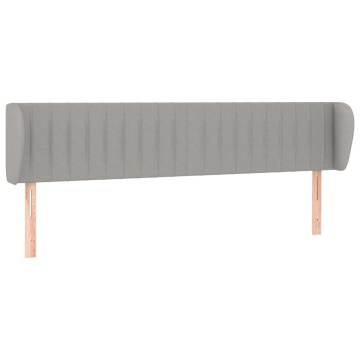 Tăblie de pat cu aripioare gri deschis 203x23x78/88 cm textil - Img 2