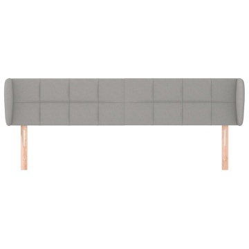 Tăblie de pat cu aripioare gri deschis 203x23x78/88 cm textil - Img 3
