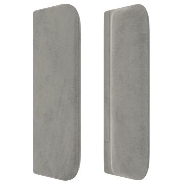 Tăblie de pat cu aripioare gri deschis 83x16x78/88 cm catifea - Img 4