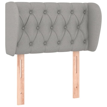 Tăblie de pat cu aripioare gri deschis 83x23x78/88 cm textil - Img 2