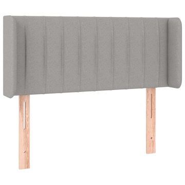Tăblie de pat cu aripioare gri deschis 93x16x78/88 cm textil - Img 2