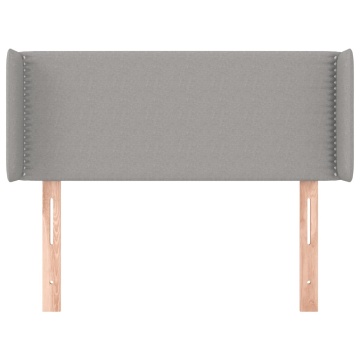 Tăblie de pat cu aripioare gri deschis 93x16x78/88 cm textil - Img 3