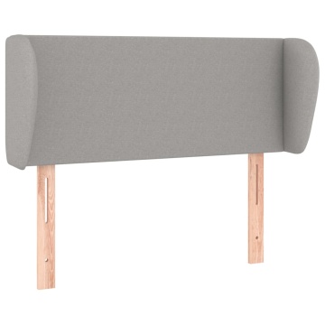 Tăblie de pat cu aripioare gri deschis 93x23x78/88 cm textil - Img 2