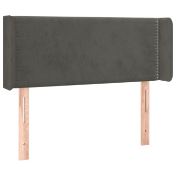 Tăblie de pat cu aripioare gri închis 103x16x78/88 cm catifea - Img 2