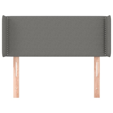 Tăblie de pat cu aripioare gri închis 103x16x78/88 cm textil - Img 3