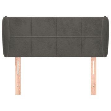 Tăblie de pat cu aripioare gri închis 103x23x78/88 cm catifea - Img 3