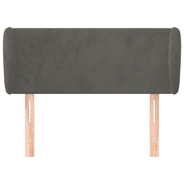 Tăblie de pat cu aripioare gri închis 103x23x78/88 cm catifea - Img 3