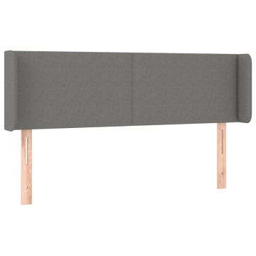 Tăblie de pat cu aripioare gri închis 147x16x78/88 cm textil - Img 2