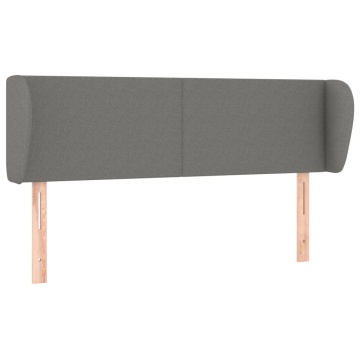 Tăblie de pat cu aripioare gri închis 147x23x78/88 cm textil - Img 2