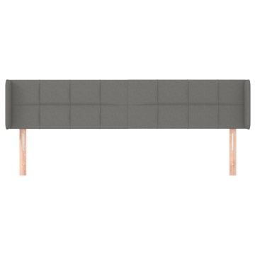 Tăblie de pat cu aripioare gri închis 163x16x78/88 cm textil - Img 3
