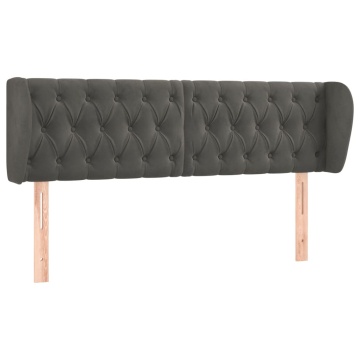 Tăblie de pat cu aripioare gri închis 163x23x78/88 cm catifea - Img 2
