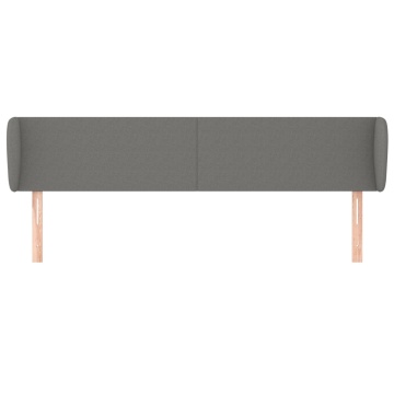 Tăblie de pat cu aripioare gri închis 163x23x78/88 cm textil - Img 3
