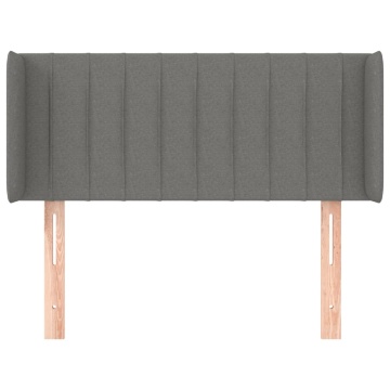 Tăblie de pat cu aripioare gri închis 83x16x78/88 cm textil - Img 3