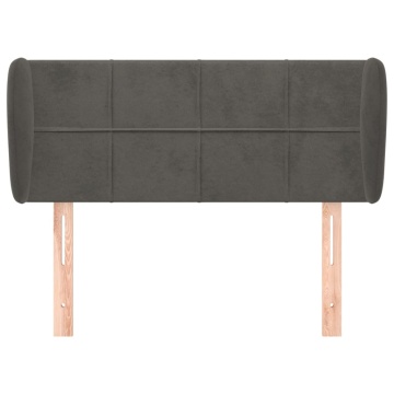 Tăblie de pat cu aripioare gri închis 83x23x78/88 cm catifea - Img 3