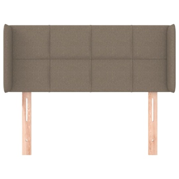 Tăblie de pat cu aripioare gri taupe 103x16x78/88 cm textil - Img 3