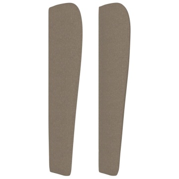 Tăblie de pat cu aripioare gri taupe 103x23x118/128 cm textil - Img 4
