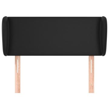 Tăblie de pat cu aripioare negru 103x23x78/88cm piele ecologică - Img 3