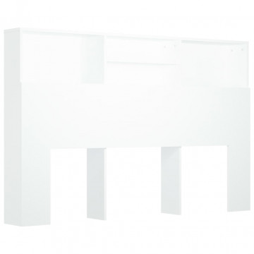 Tăblie de pat cu dulap, alb, 160x19x103,5 cm - Img 2