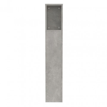 Tăblie de pat cu dulap, gri beton, 100x18,5x104,5 cm - Img 7