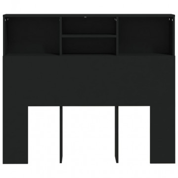 Tăblie de pat cu dulap, negru, 120x19x103,5 cm - Img 8