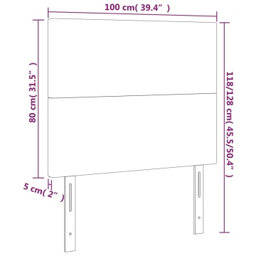 Tăblie de pat cu LED, albastru, 100x5x118/128 cm, textil - Img 5