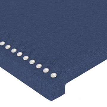 Tăblie de pat cu LED, albastru, 100x5x78/88 cm, textil - Img 6