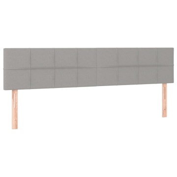 Tăblie de pat cu LED, gri deschis, 160x5x78/88 cm, textil - Img 4