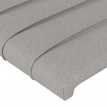 Tăblie de pat cu LED, gri deschis, 80x5x78/88 cm, textil - Img 6