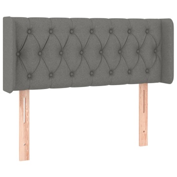 Tăblie de pat cu LED, gri închis, 103x16x78/88 cm, textil - Img 3