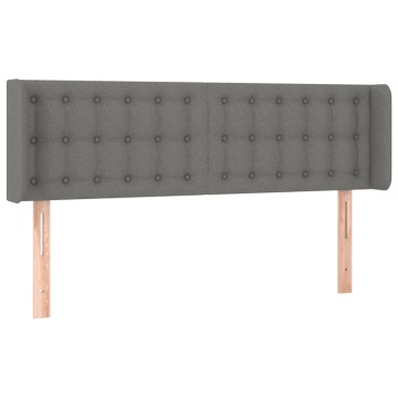 Tăblie de pat cu LED, gri închis, 147x16x78/88 cm, textil - Img 3
