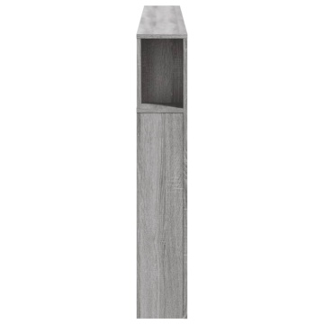 Tăblie de pat cu LED, gri sonoma, 160x18,5x103,5 cm, lemn - Img 6