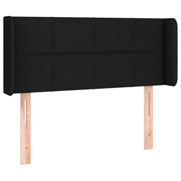 Tăblie de pat cu LED, negru, 103x16x78/88 cm, textil - Img 3