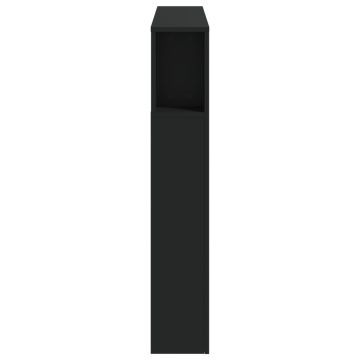 Tăblie de pat cu LED, negru, 120x18,5x103,5 cm, lemn - Img 6