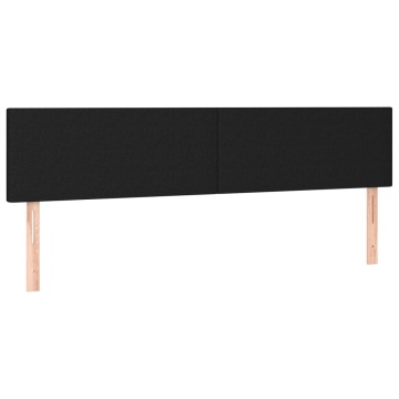 Tăblie de pat cu LED, negru, 160x5x78/88 cm, textil - Img 4