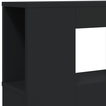 Tăblie de pat cu LED, negru, 200x18,5x103,5 cm, lemn prelucrat - Img 6