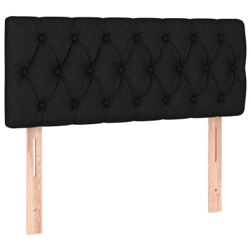 Tăblie de pat cu LED, negru, 90x7x78/88 cm, textil - Img 4