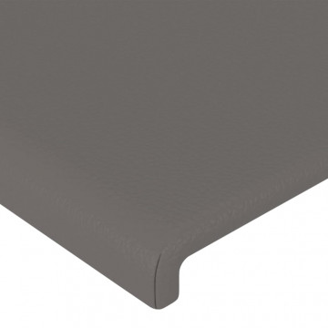 Tăblie de pat, gri, 100x5x78/88 cm, piele ecologică - Img 4