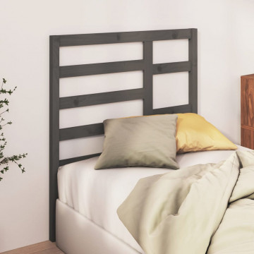 Tăblie de pat, gri, 96x4x104 cm, lemn masiv de pin - Img 3