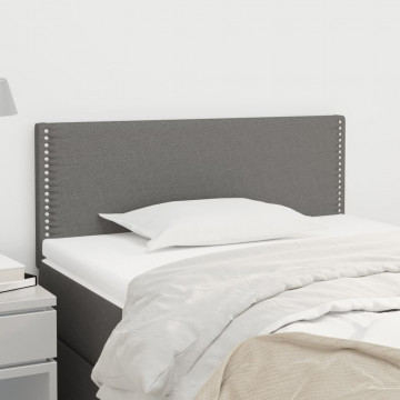 Tăblie de pat, gri închis, 100x5x78/88 cm, textil - Img 1