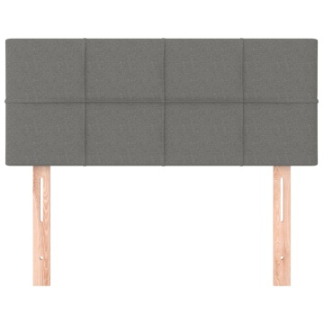 Tăblie de pat, gri închis, 90x5x78/88 cm, textil - Img 3