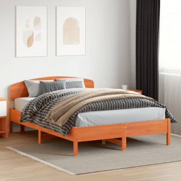 Tăblie de pat, maro ceruit, 150 cm, lemn masiv de pin - Img 3