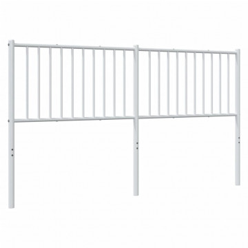 Tăblie de pat metalică, alb, 166x3x90 cm - Img 7
