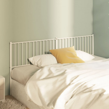 Tăblie de pat metalică, alb, 198x3x90 cm - Img 1