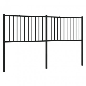 Tăblie de pat metalică, negru, 166x3x90 cm - Img 7