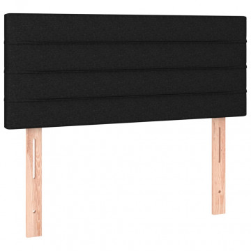 Tăblie de pat, negru, 100x5x78/88 cm, textil - Img 2