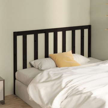 Tăblie de pat, negru, 126x4x100 cm, lemn masiv de pin - Img 3