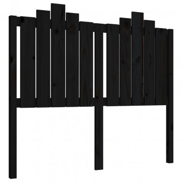 Tăblie de pat, negru, 126x4x110 cm, lemn masiv de pin - Img 2